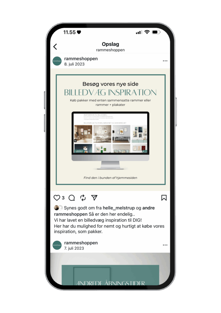 Iphone mock-up med billedvæg inspiration